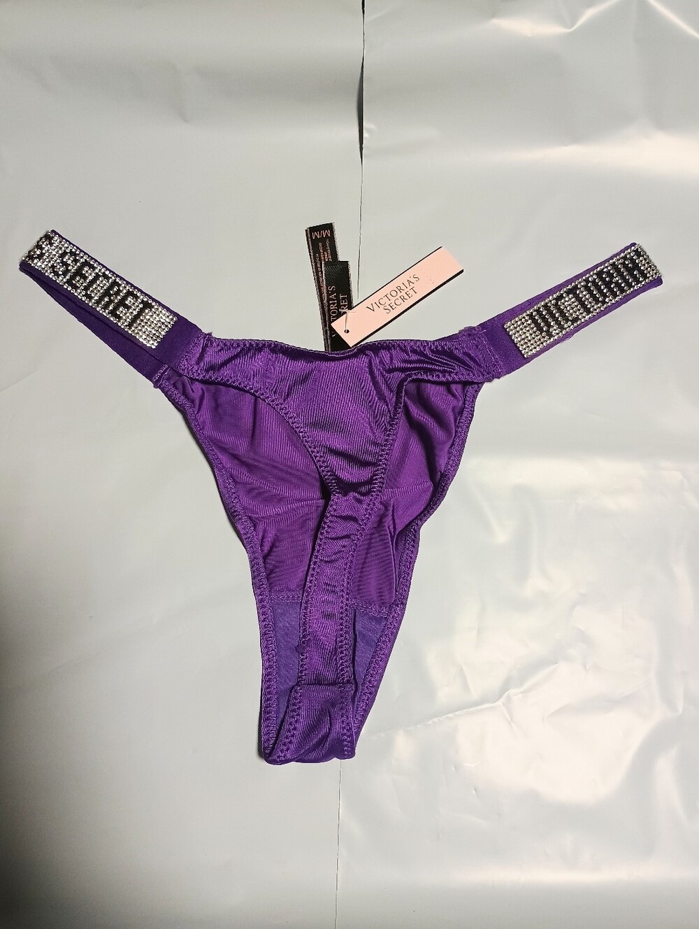 Victoria's Secret Purple Rhinestone-Trim Tanga Panty NWT